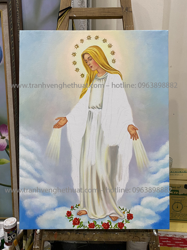 Tranh đức mẹ ban ơn,Tranh chúa chăn chiên,Tranh công giáo ,tranh đức mẹ lên trời, tranh vẽ nghệ thuật , tranh lòng chúa thương xót  