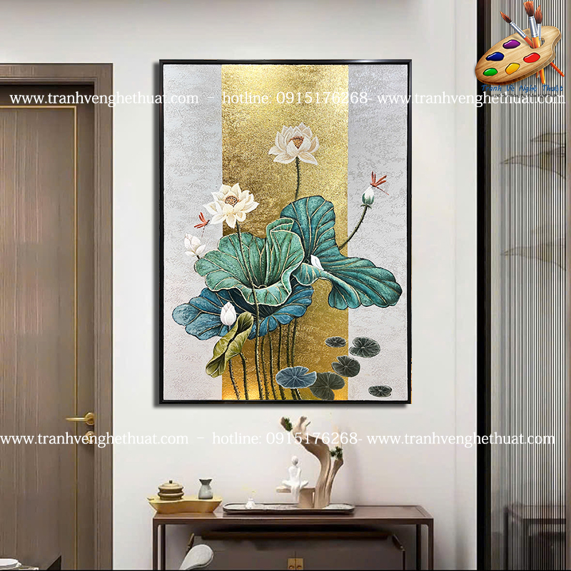 Tranh sen treo ph&ograve;ng kh&aacute;ch,tranh bạch li&ecirc;n hoa, tranh bạch li&ecirc;n hạ ch&iacute;, Tranh vẽ nghệ thuật, tranh trang tri ph&ograve;ng kh&aacute;ch, tranh treo phong kh&aacute;ch hiện đại, tranh treo ph&ograve;ng kh&aacute;ch indochina   