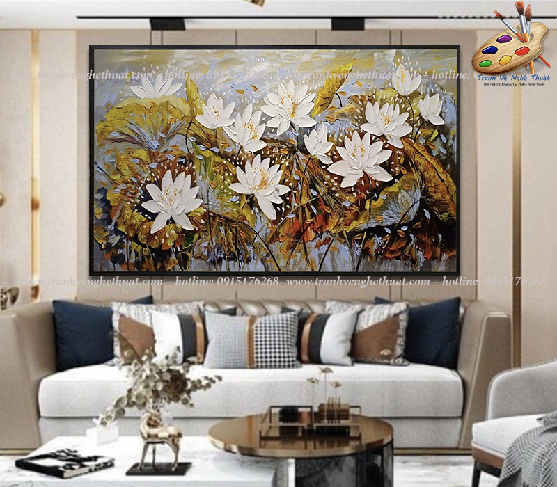 Tranh treo phòng khách ,tranh trang tri phòng khách ,tranh treo tường ,tranh treo phòng khách tân hiện đại, tranh vẽ nghệ thuật ,tranh sơn dầu,tranh sen treo phòng khách     