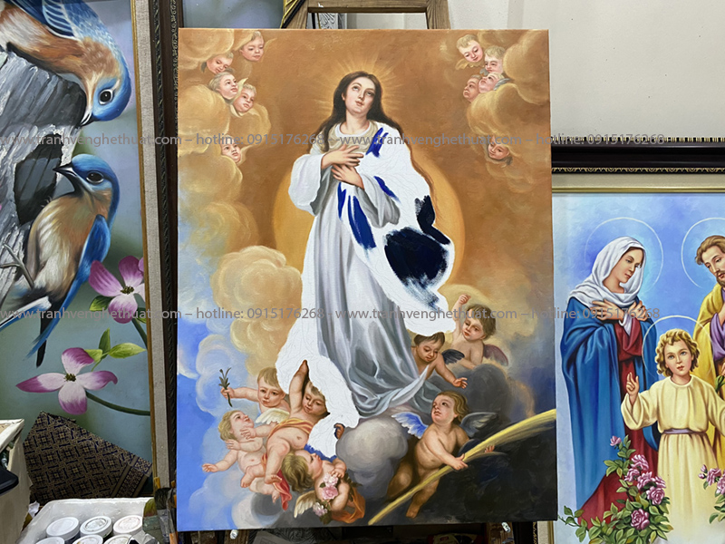 Tranh đức mẹ lên trời,Tranh công giáo ,tranh vẽ nghệ thuật ,tranh chúa chăn chiên, tranh lòng chúa thương xót,tranh gia đình thánh gia 