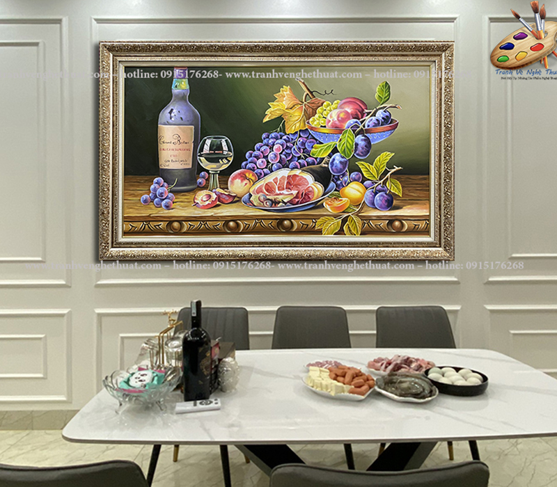 Tranh treo bàn ăn,tranh treo phòng ăn hiện đại, tranh trang tri, tranh treo tường, tranh treo phòng khach tân hiện đại, tranh vẽ nghệ thuật, tranh sơn dầu, tranh hoa quả treo bàn ăn 